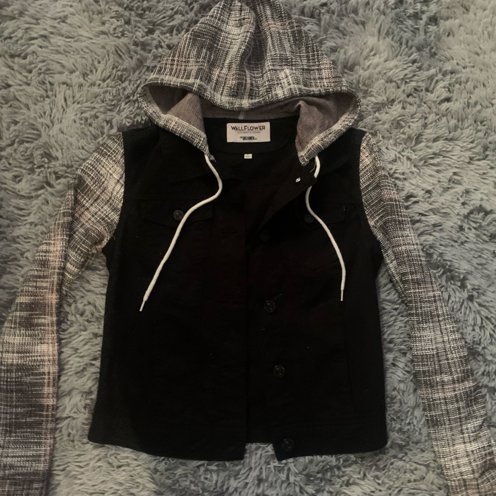 Girls Wallflower Denim jacket with hood